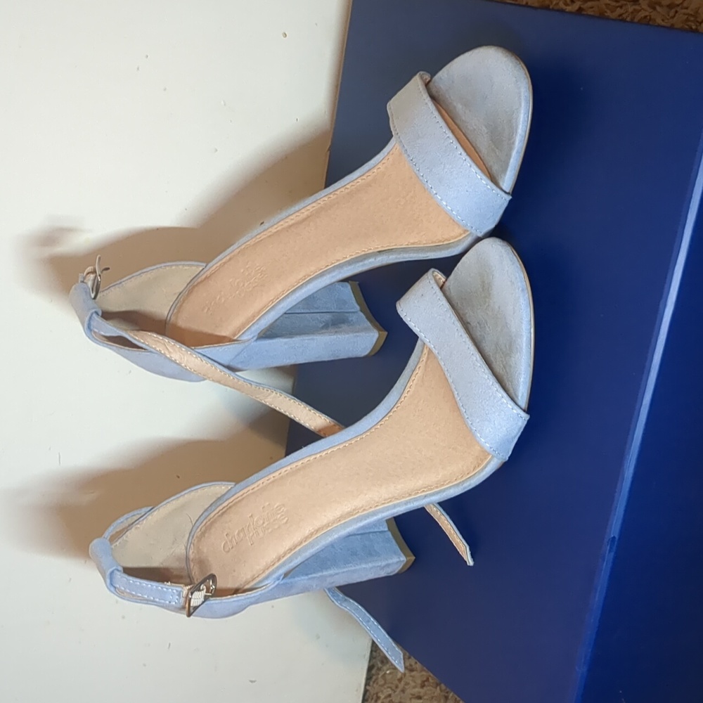 Charlotte Russe Velvet light Blue High Heels